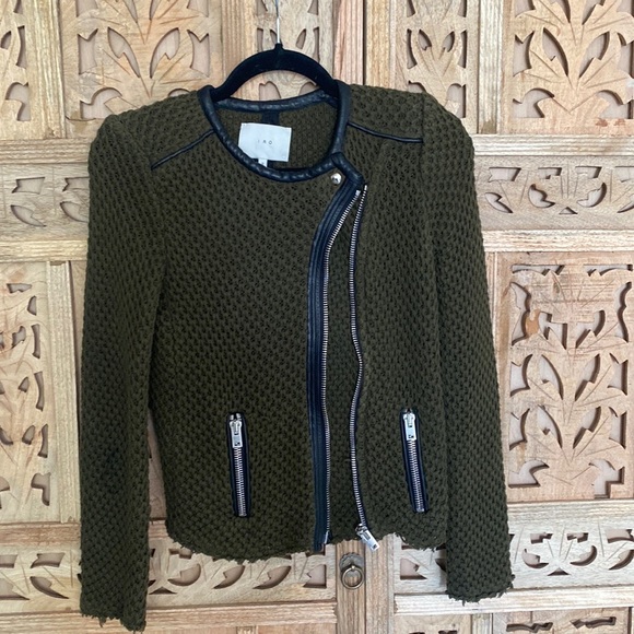 Iro Olive Jacket.  Leather Details, SHW - Picture 2 of 8